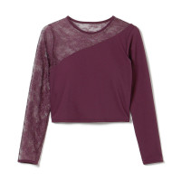レースコンビアシンメトリートップ(ブラックベリー-M)