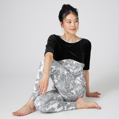 ★ベロアコンビレースプリントトップ