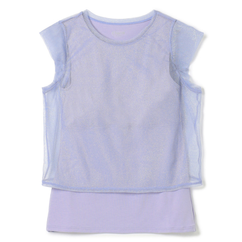 ★ラメチュールレイヤードトップ(ベビーブルー-M)