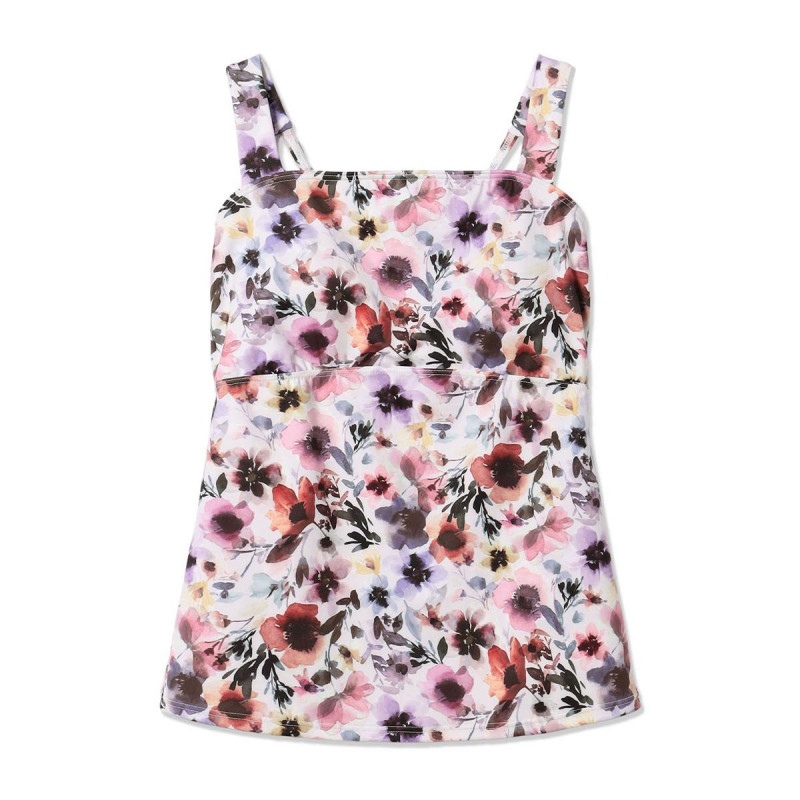 ウォーターカラーフラワーブラトップ(パールグレープリント-S)