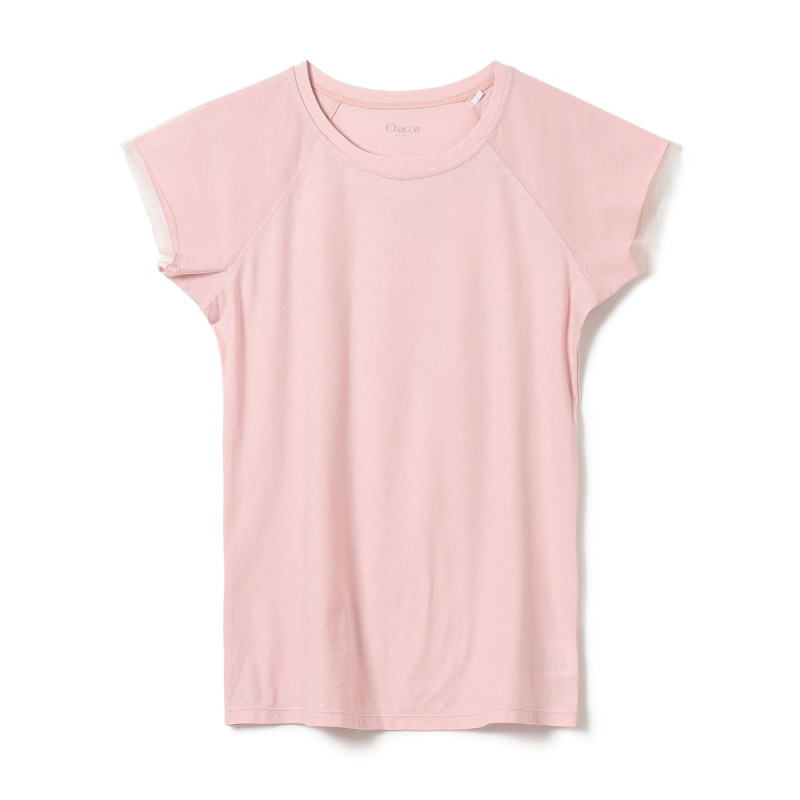 ★チュールコンビＴシャツ(ロイヤルピンク-M)