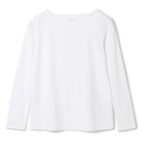 ★アシンメトリーネックＴシャツ(ホワイト-M)