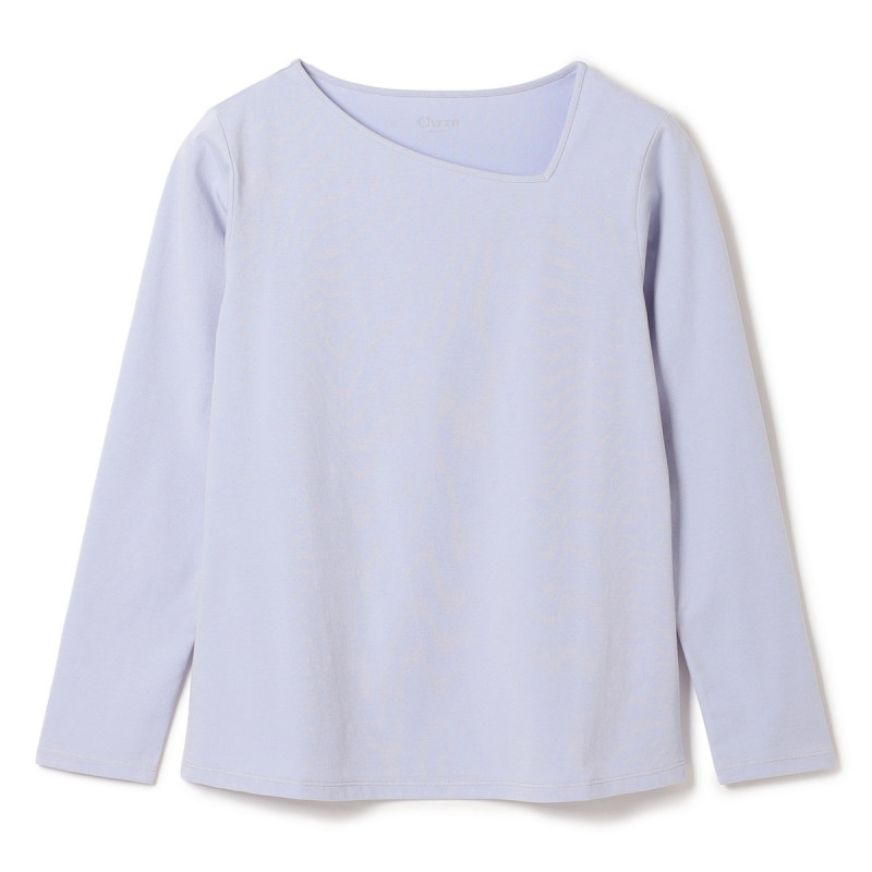 ★アシンメトリーネックＴシャツ(ヒヤシンス-M)