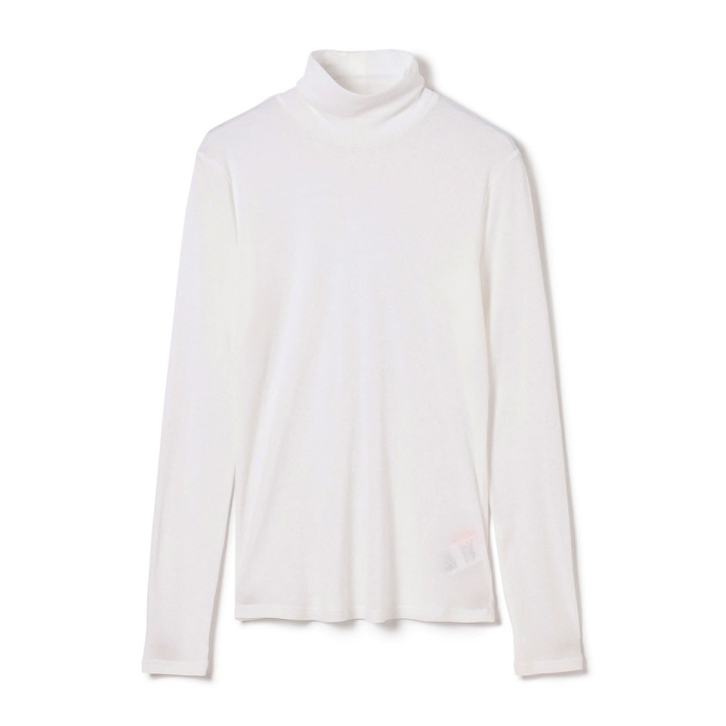 ★シアーハイネックＴシャツ(オフホワイト-M)