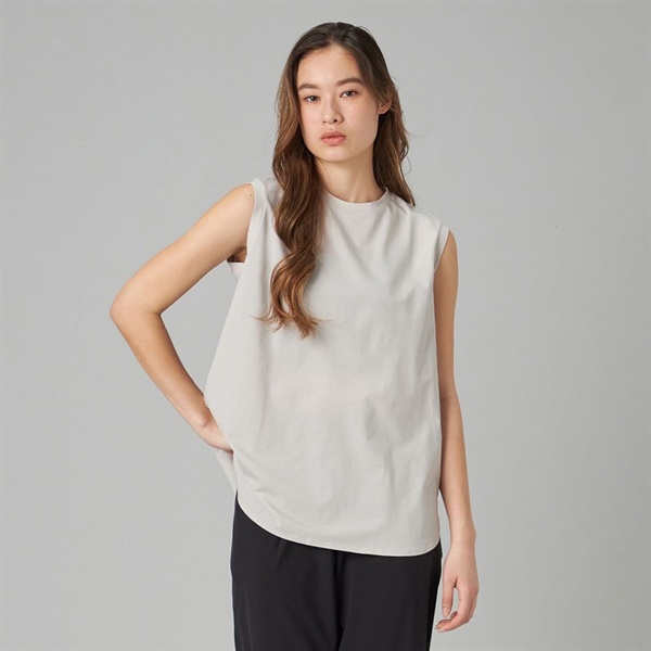 EasyCare+ノースリーブＴシャツ(グレージュ-M)
