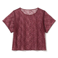 ★レースＴシャツ(プラム-M)