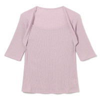 ★アームカバーコンビリブＴシャツ(ライラック-M)