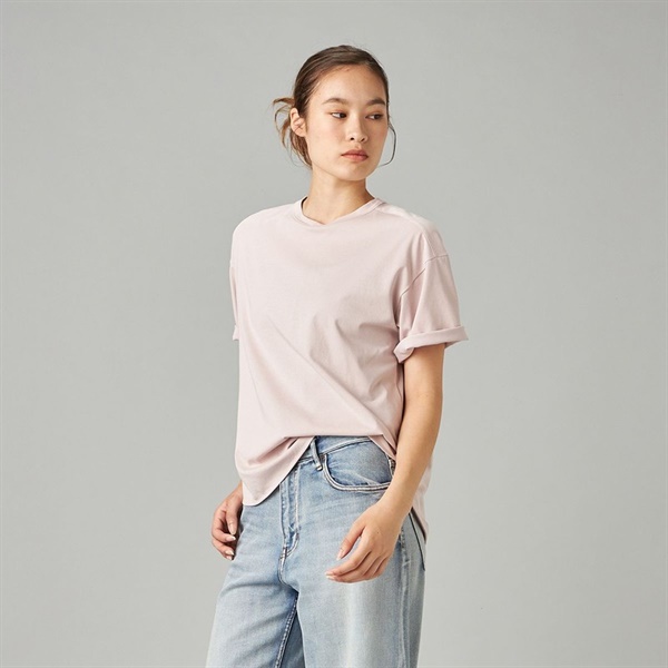 HandsomeCotton チュールTシャツ(グレイッシュローズ-M)