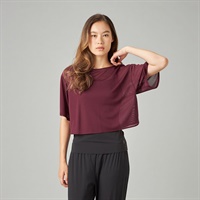 シアーリブバッククロスTシャツ(ワインレッド-M)