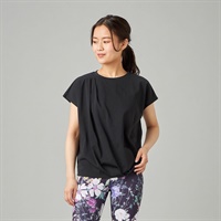 HandsomeCotton ドレープTシャツ(ブラック-M)