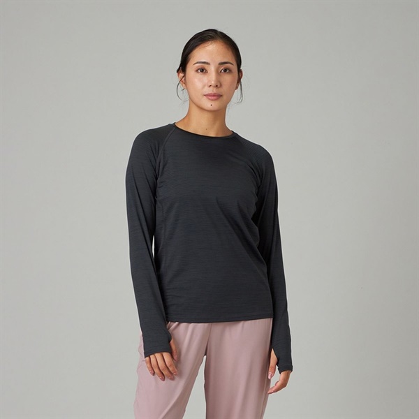 ドライストレッチロングスリーブTシャツ(ダークグレー-M)