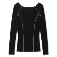 シアーテレコロングスリーブTシャツ(ブラック-M)