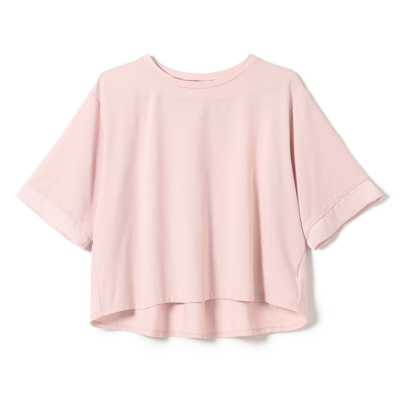 ★サテンアクセントボックスＴシャツ(ロイヤルピンク-M)