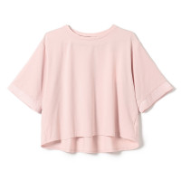 ★サテンアクセントボックスＴシャツ(ロイヤルピンク-M)