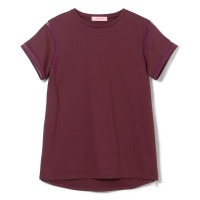 シアーアクセントTシャツ(ワインレッド-M)