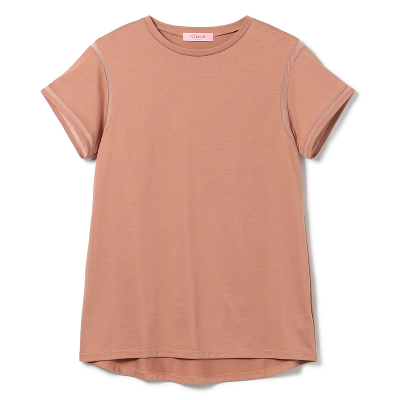 シアーアクセントTシャツ(テラコッタ-M)
