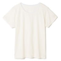 チュールアクセントTシャツ(ホワイト-M)