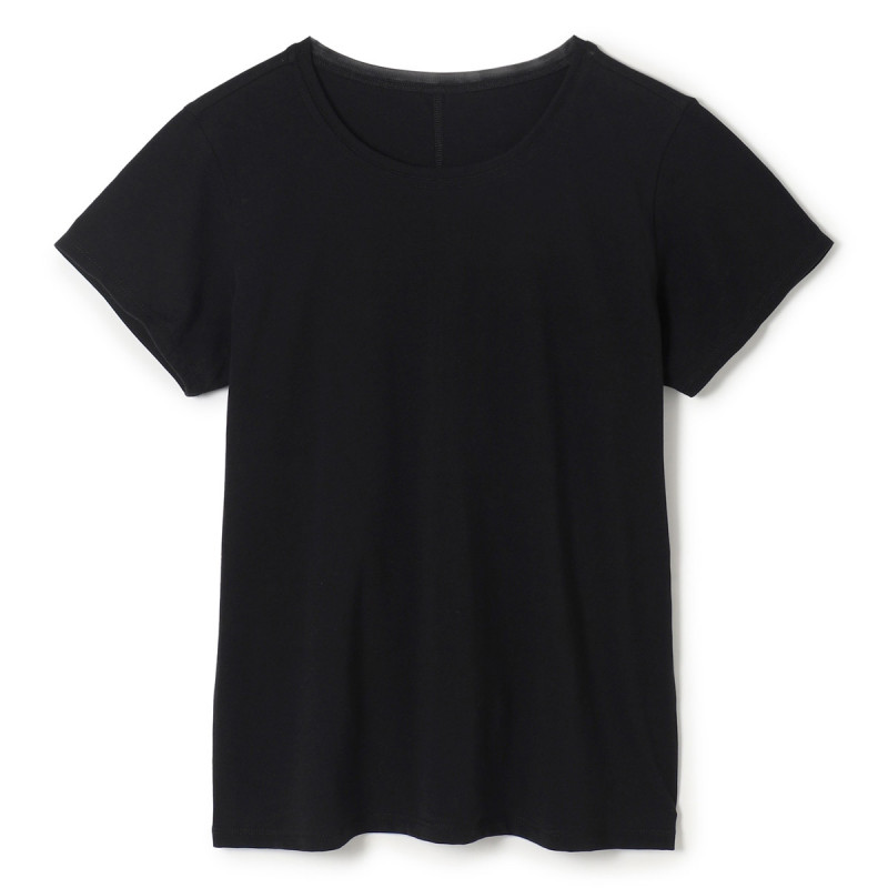チュールアクセントTシャツ(ブラック-M)