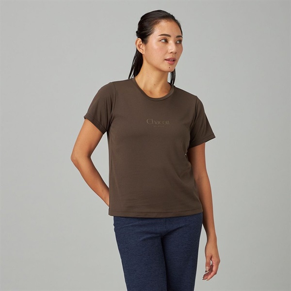 SmoothDry ロゴTシャツ(ダークブラウン-M)