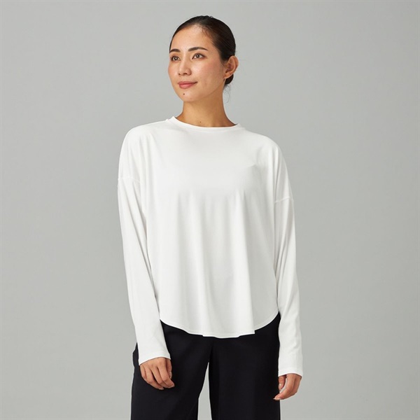 SmoothDry ラウンドヘムTシャツ(ホワイト-M)