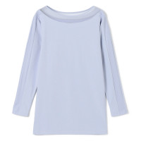 ★レースコンビヘムフィットＴシャツ(ヒヤシンス-M)