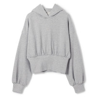 ★ラメフーデッドプルオーバー(グレー杢-M)