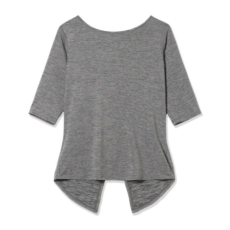 ドライストレッチデザインTシャツ(グレー杢-M)