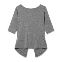 ドライストレッチデザインTシャツ(グレー杢-M)