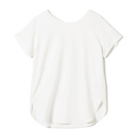 バッククロスアクセントTシャツ(オフホワイト-M)
