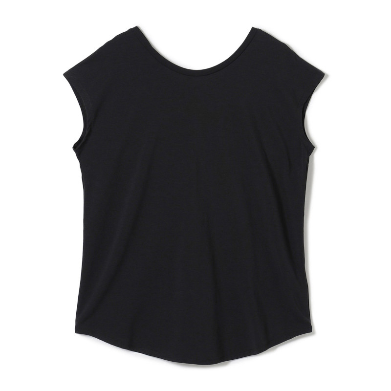 ツイストアクセント2WayTシャツ(ブラック-M)