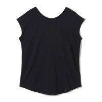 ツイストアクセント2WayTシャツ(ブラック-M)