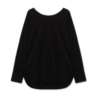 バックリボン長袖Tシャツ(ブラック-M)