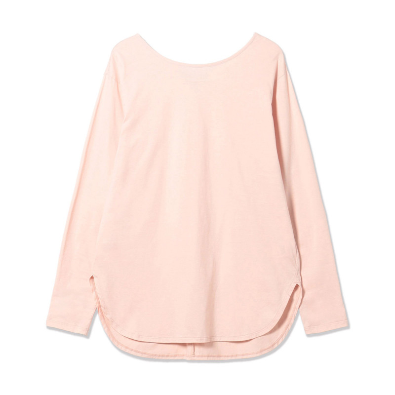 バックリボン長袖Tシャツ(ベビーピンク-M)