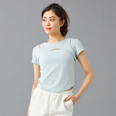 ★ハンサムコットン　カットアウトＴシャツ