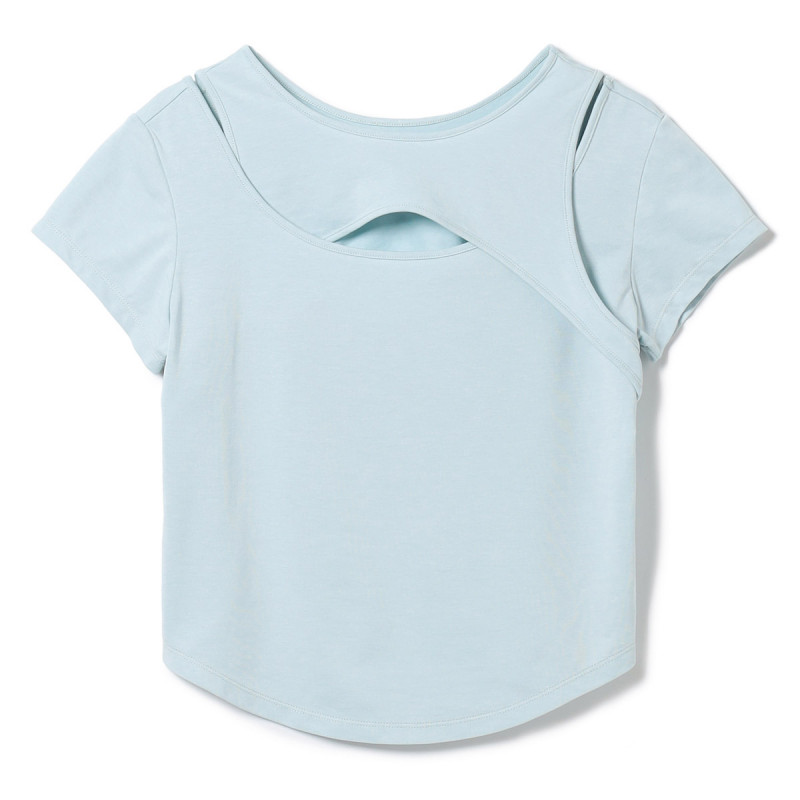 ★ハンサムコットン　カットアウトＴシャツ(アイスグリーン-M)