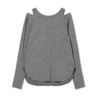 ドライストレッチリフレクター長袖Tシャツ(グレー杢-M)