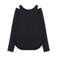 ドライストレッチリフレクター長袖Tシャツ(ダークグレー杢-M)