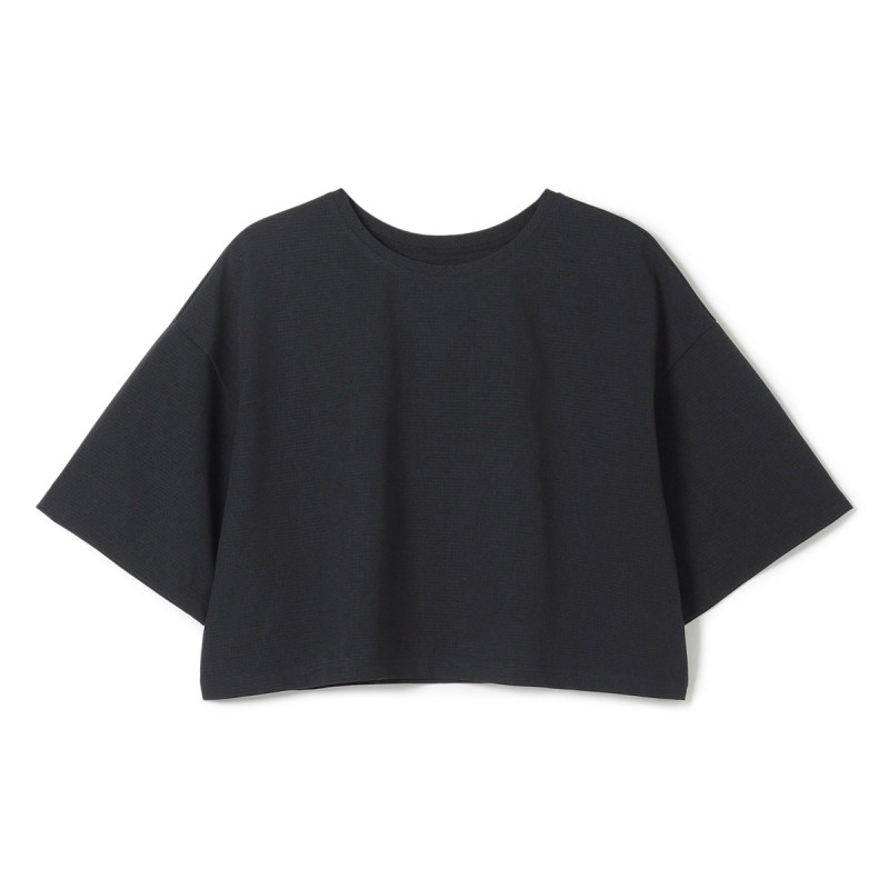 ★ドライメッシュクロップドＴシャツ(ブラック-M)