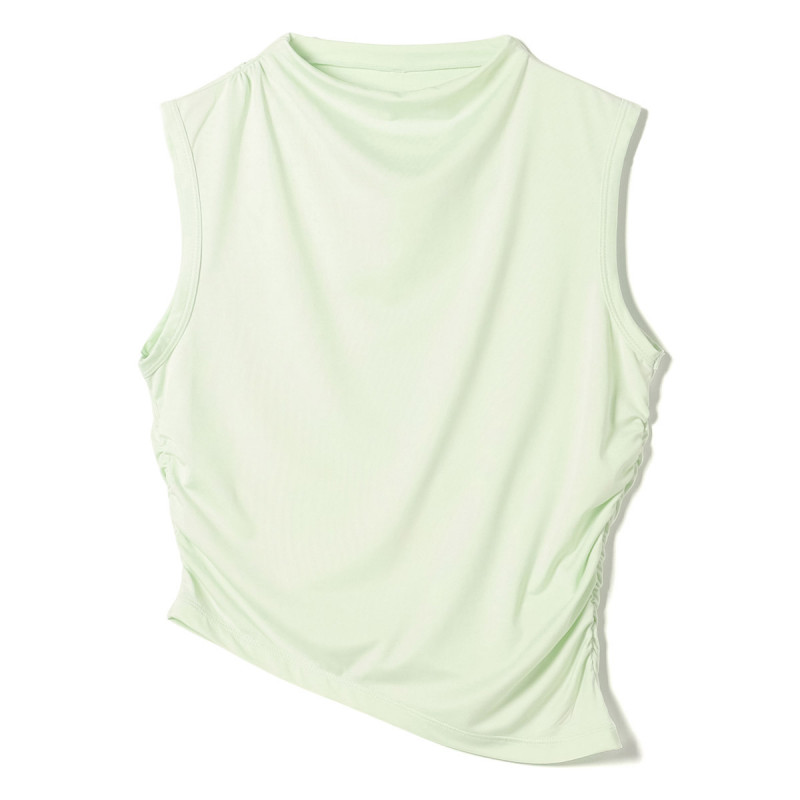 ★ドライストレッチノースリーブＴシャツ(ライムグリーン-M)
