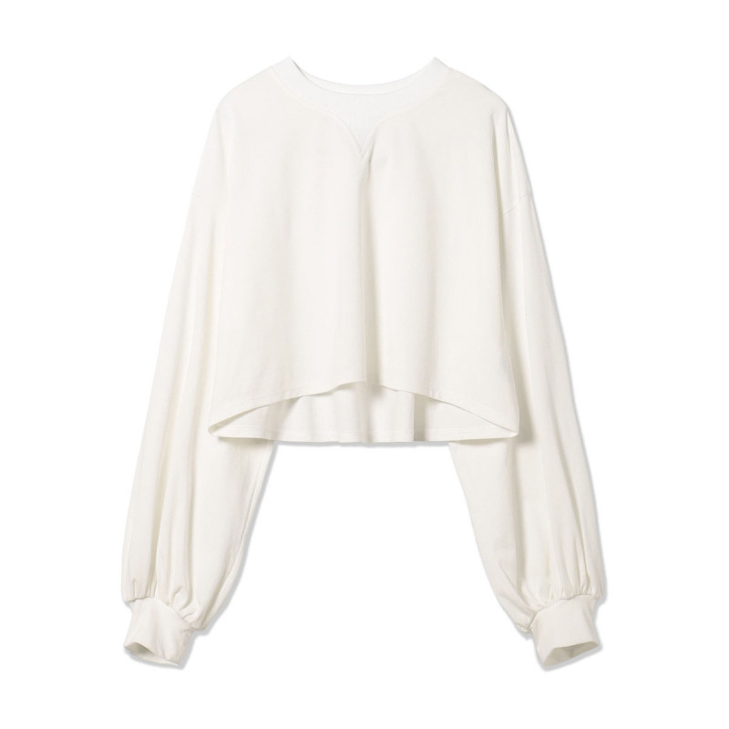 HandsomeCotton バルーンスリーブTシャツ(ホワイト-M)