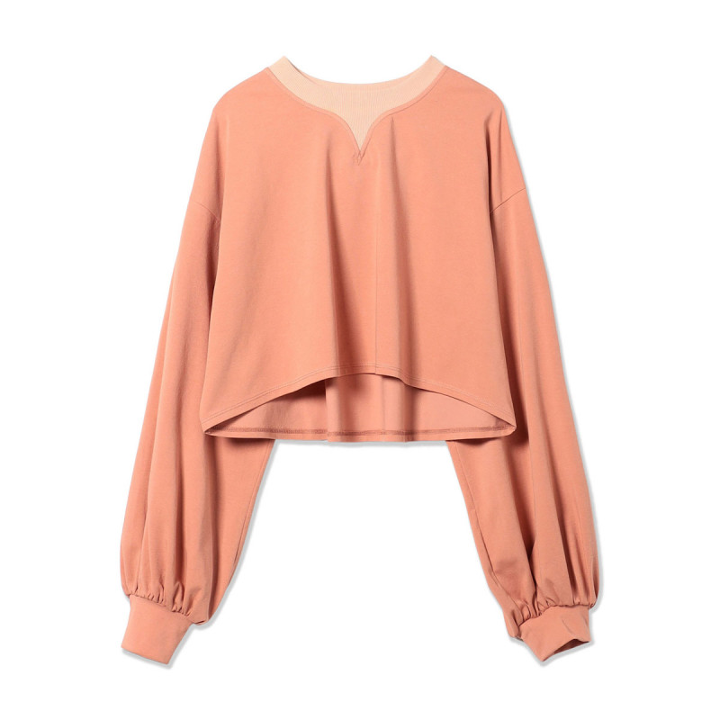 HandsomeCotton バルーンスリーブTシャツ(サーモンピンク-M)