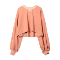 HandsomeCotton バルーンスリーブTシャツ(サーモンピンク-M)