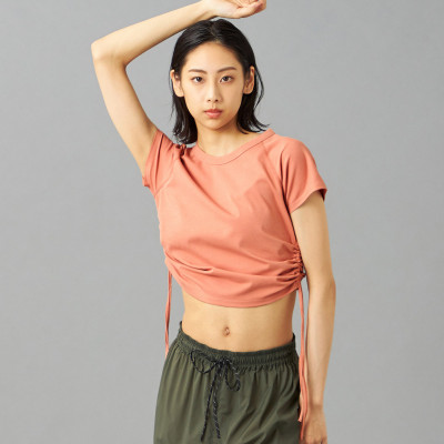 HandsomeCotton サイドギャザーTシャツ