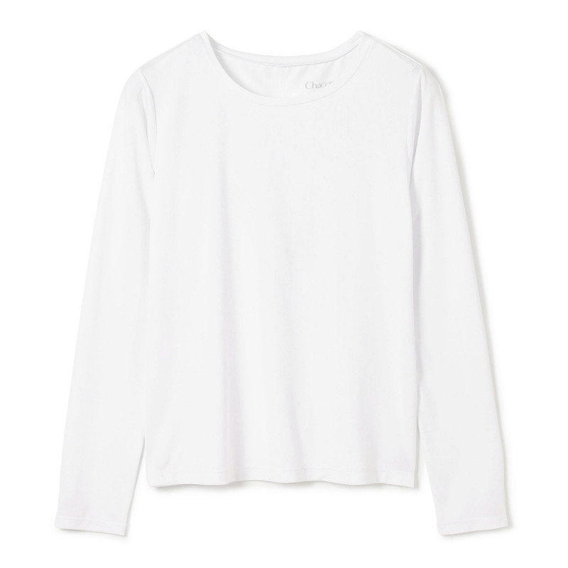 ドライストレッチ長袖Tシャツ(ホワイト-M)