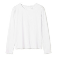 ドライストレッチ長袖Tシャツ(ホワイト-M)