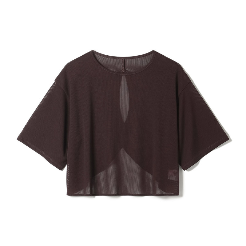 シアーリブバックシャンTシャツ(ダークブラウン-M)