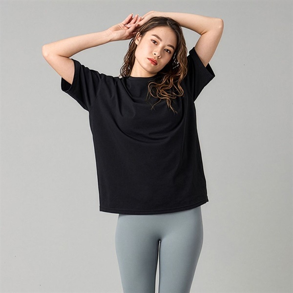 Handsome Cotton オーバーTシャツ(ブラック-M)