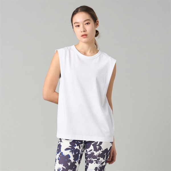 Handsome Cotton ノースリーブTシャツ(ホワイト-M)