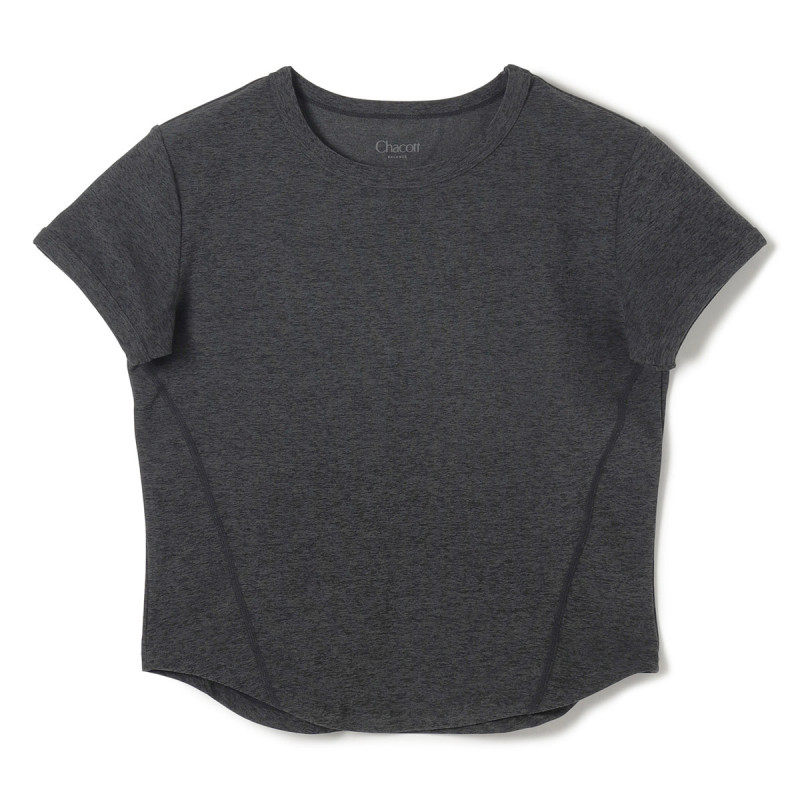 PeachMoku コンパクトTシャツ(ダークグレー杢-M)