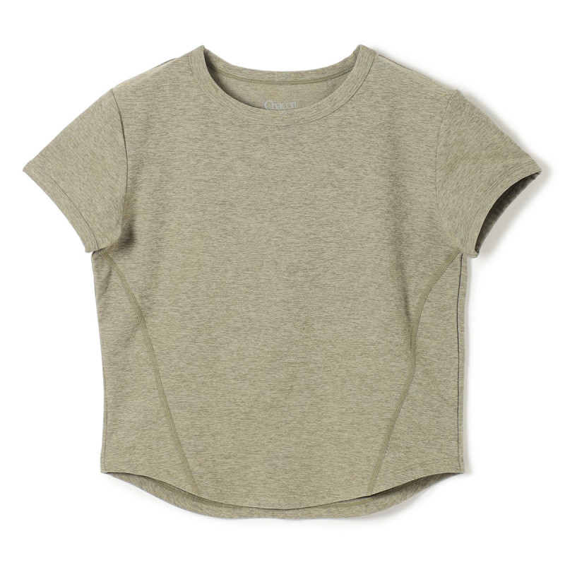 PeachMoku コンパクトTシャツ(カーキ杢-M)